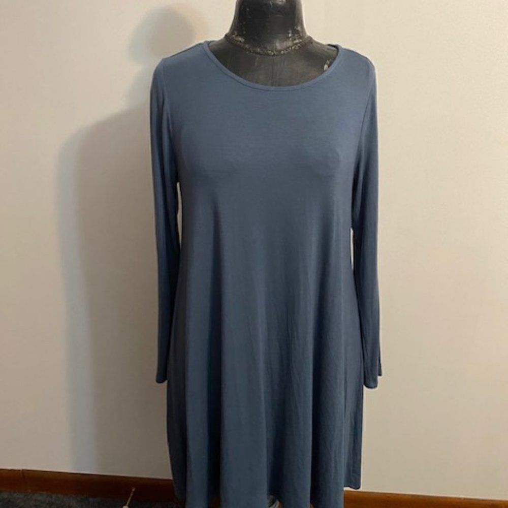 Lightheart Teal Knit Blend long sleeve T-shirt dress, size M